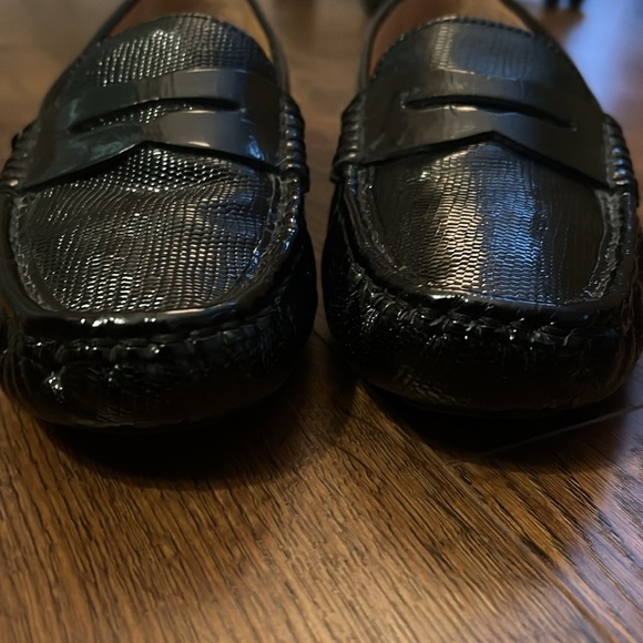 Polo Ralph Lauren Camila Driving Loafer 8.5 Snakeskin Patent Leather - Picture 7 of 9